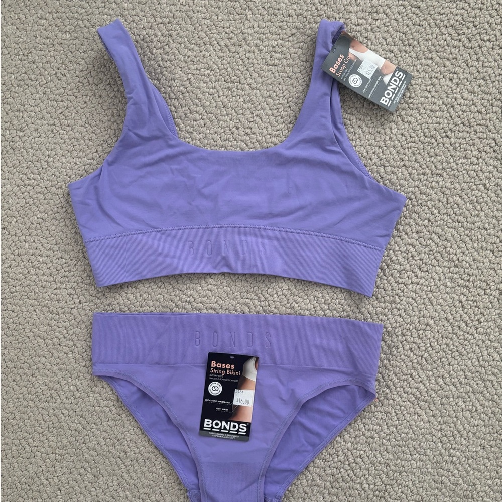 Bonds Purple Bralette and Brief Set